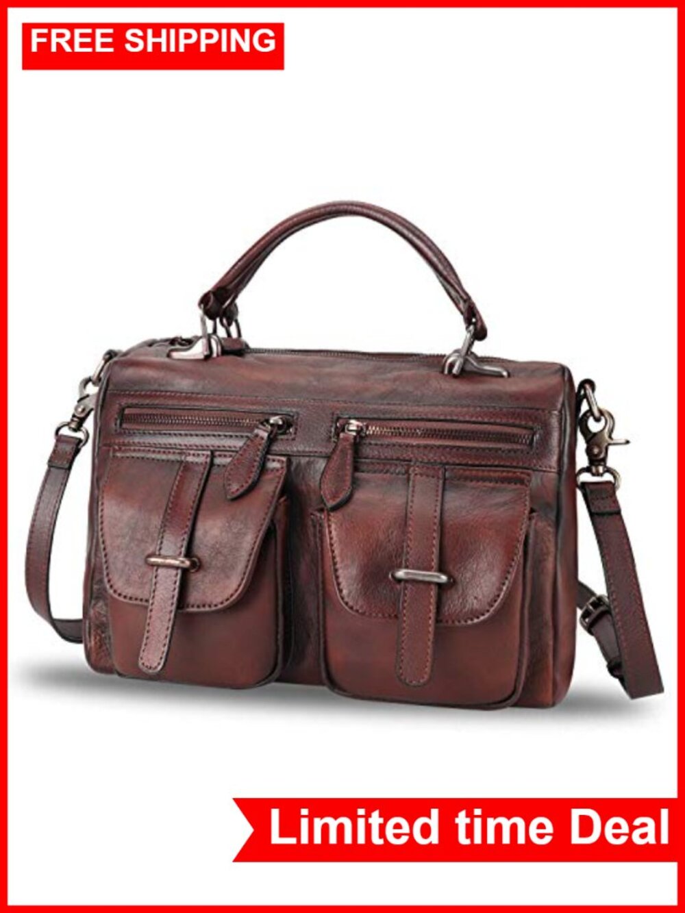 Genuine Leather Vintage Handmade Satchel Purse Shoulder Bag